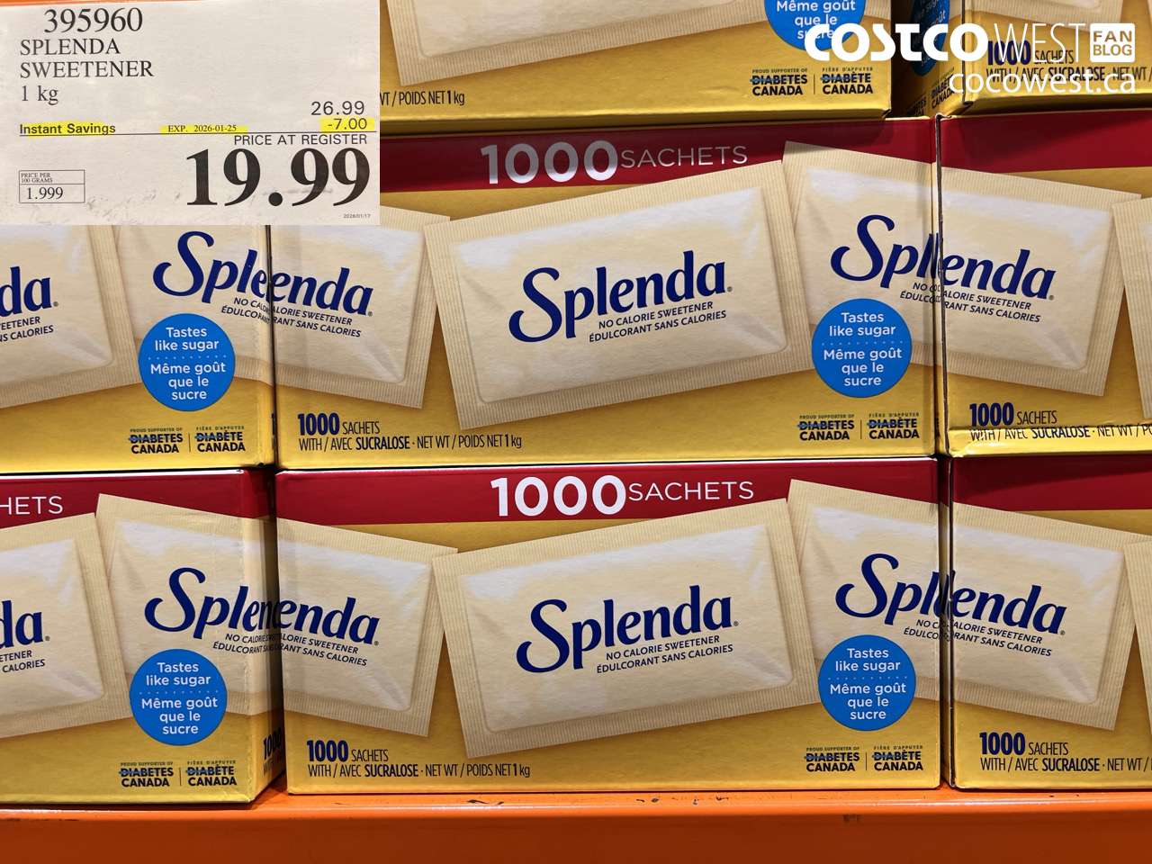 SPLENDA SWEETENER 1000 PACKETS