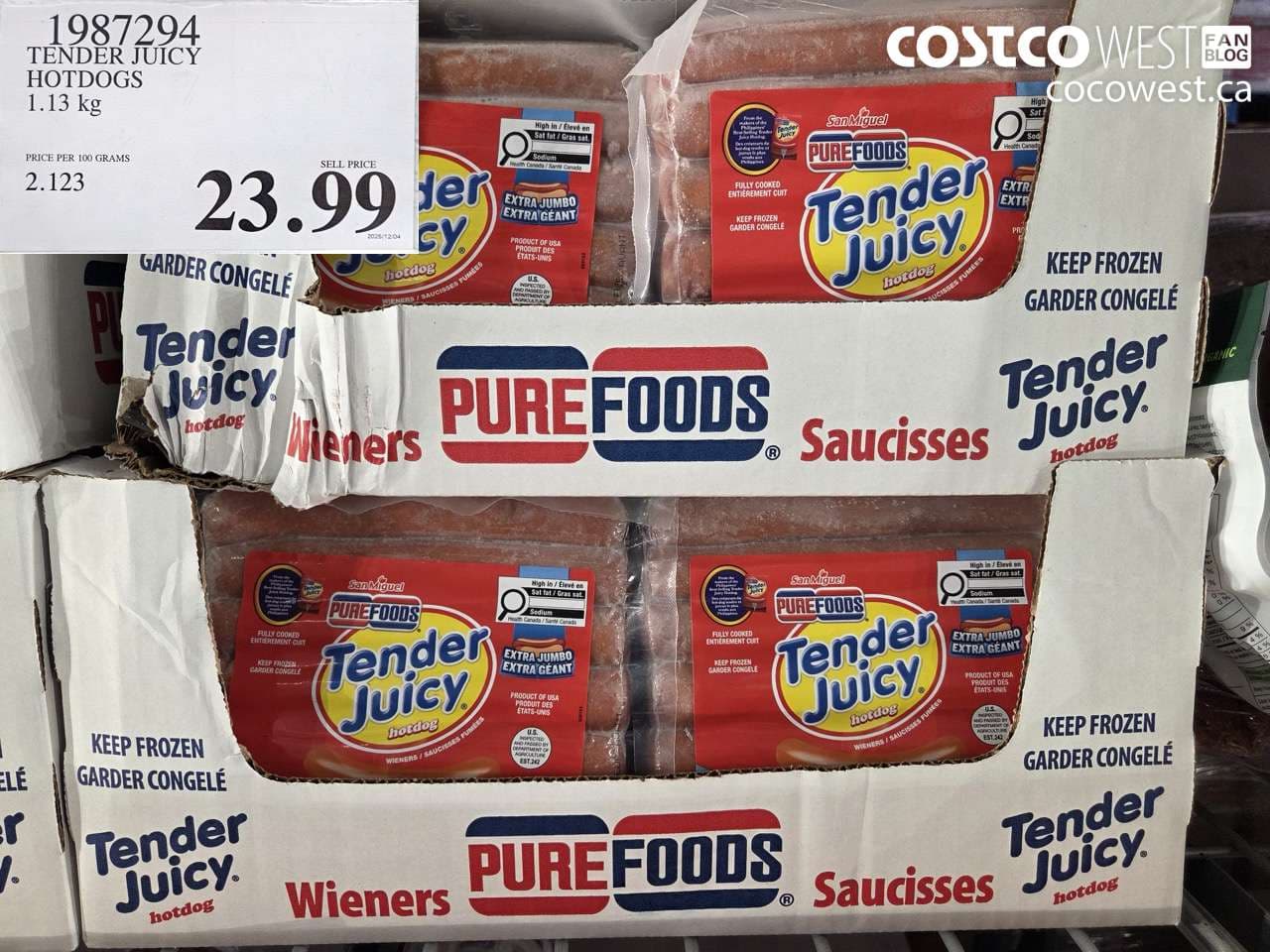 TENDER JUICY HOTDOGS 1.13KG