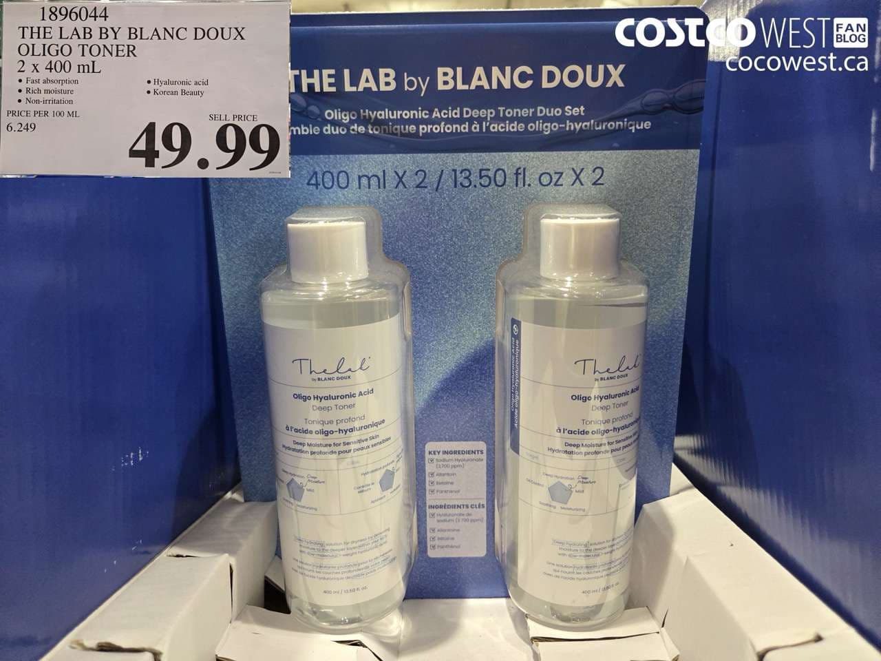 THE LAB BY BLANC DOUX OLIGO TONER 2 X 400ML