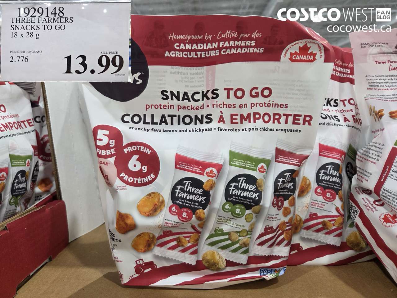 THREE FARMERS PROTEIN SNACK PACKS 18 X 27G