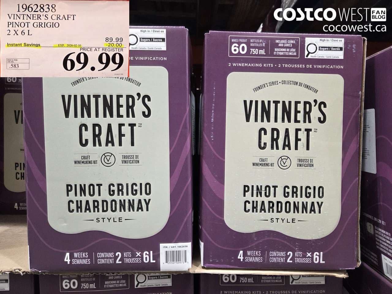VINTNER’S CRAFT PINOT GRIGIO 2 X 6L