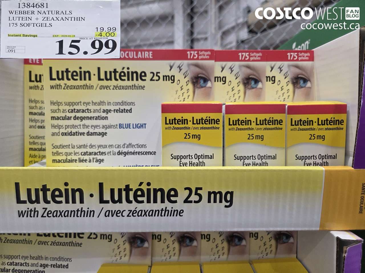 WEBBER LUTEIN 25 MG 175 SOFTGELS