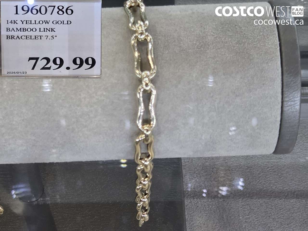 14K YELLOW GOLD BAMBOO LINK BRACELET