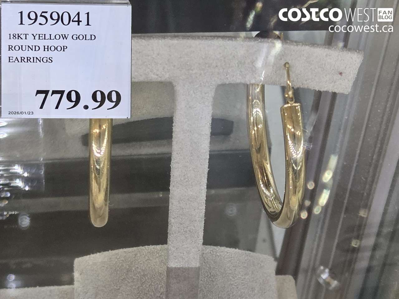 18KT YELLOW GOLD ROUND HOOP EARRINGS