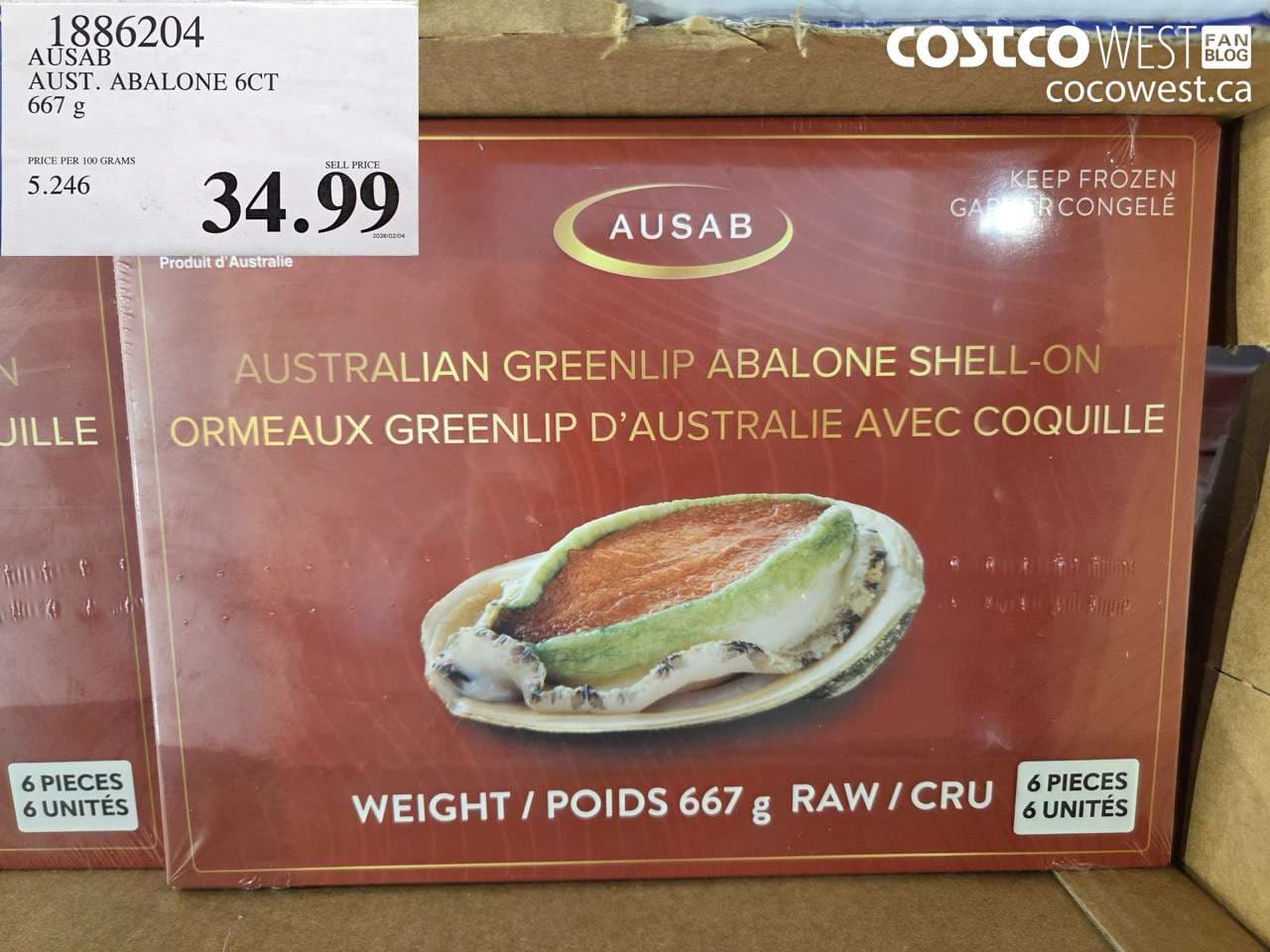 AUSAB AUST. ABALONE 6CT 667 g