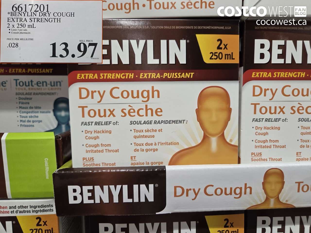 benylin dry cough extra strength 2 x 250 ml