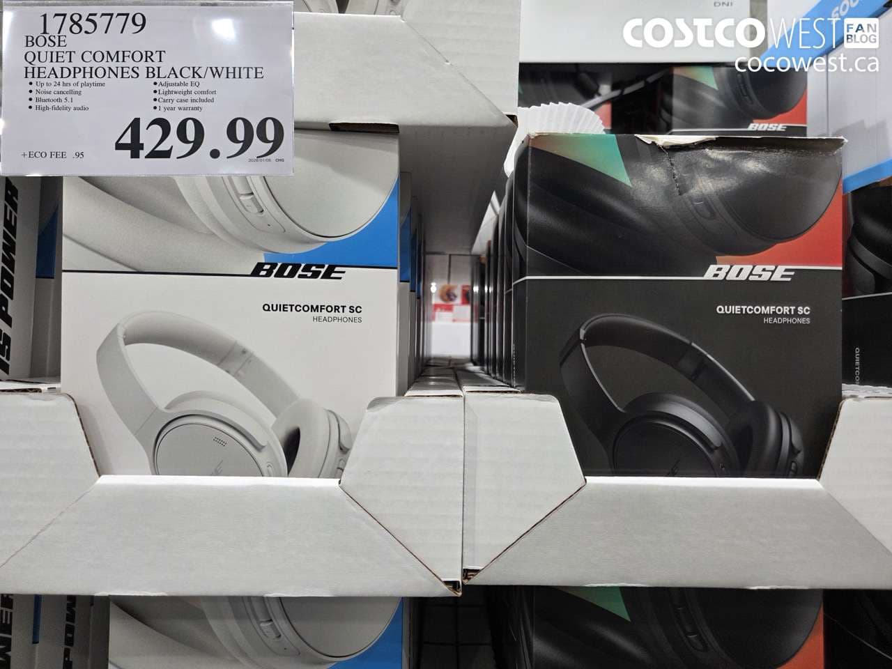 BOSE QUIET COMFORT HEADPHONES BLACK/WHITE