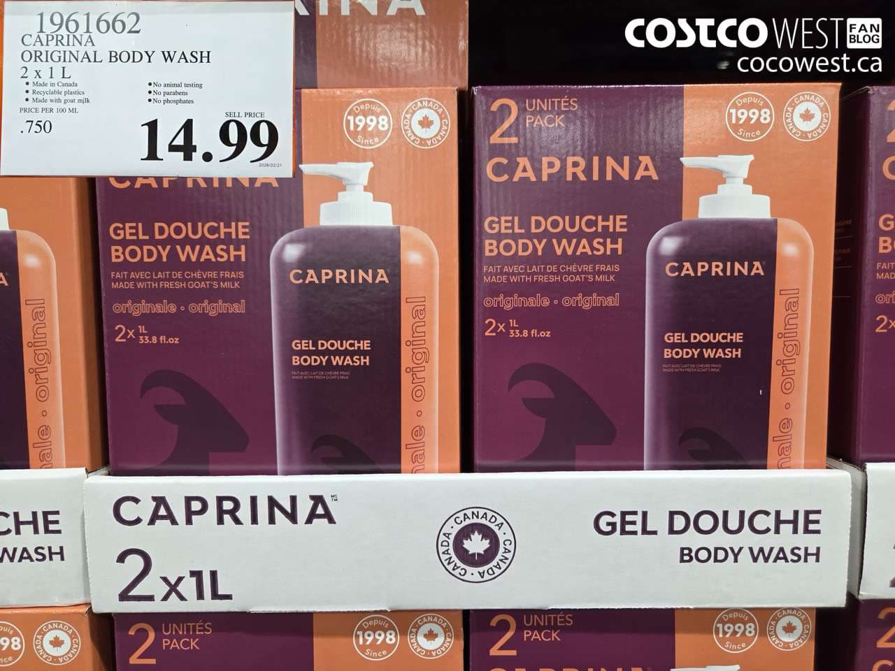 caprina original body wash 2 x 1 l