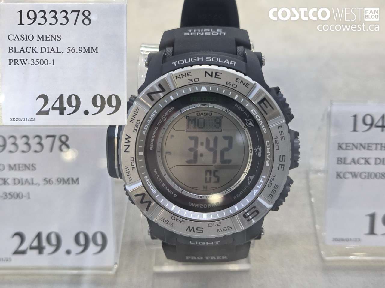 CASIO MEN’S BLACK DIAL, 56.9MM PRW-3500-1