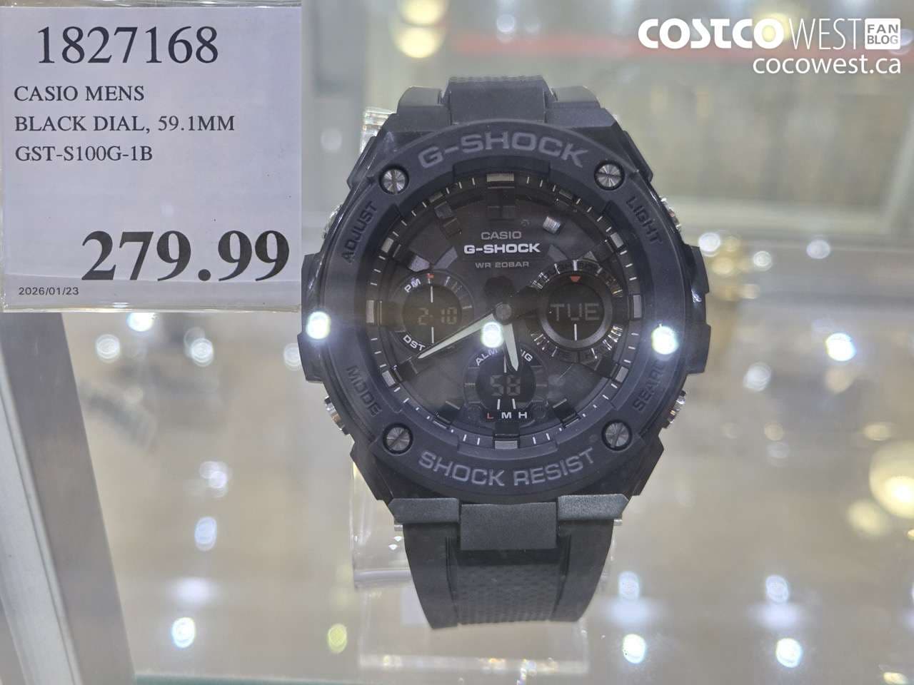 CASIO MENS BLACK DIAL, 59.1MM GST-S100G-1B