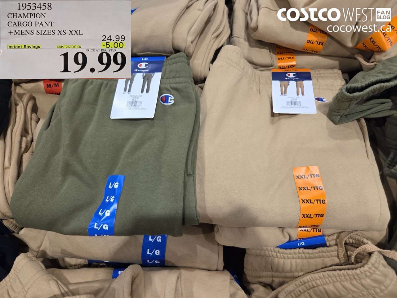 champion cargo pant  mens sizes xsxxl