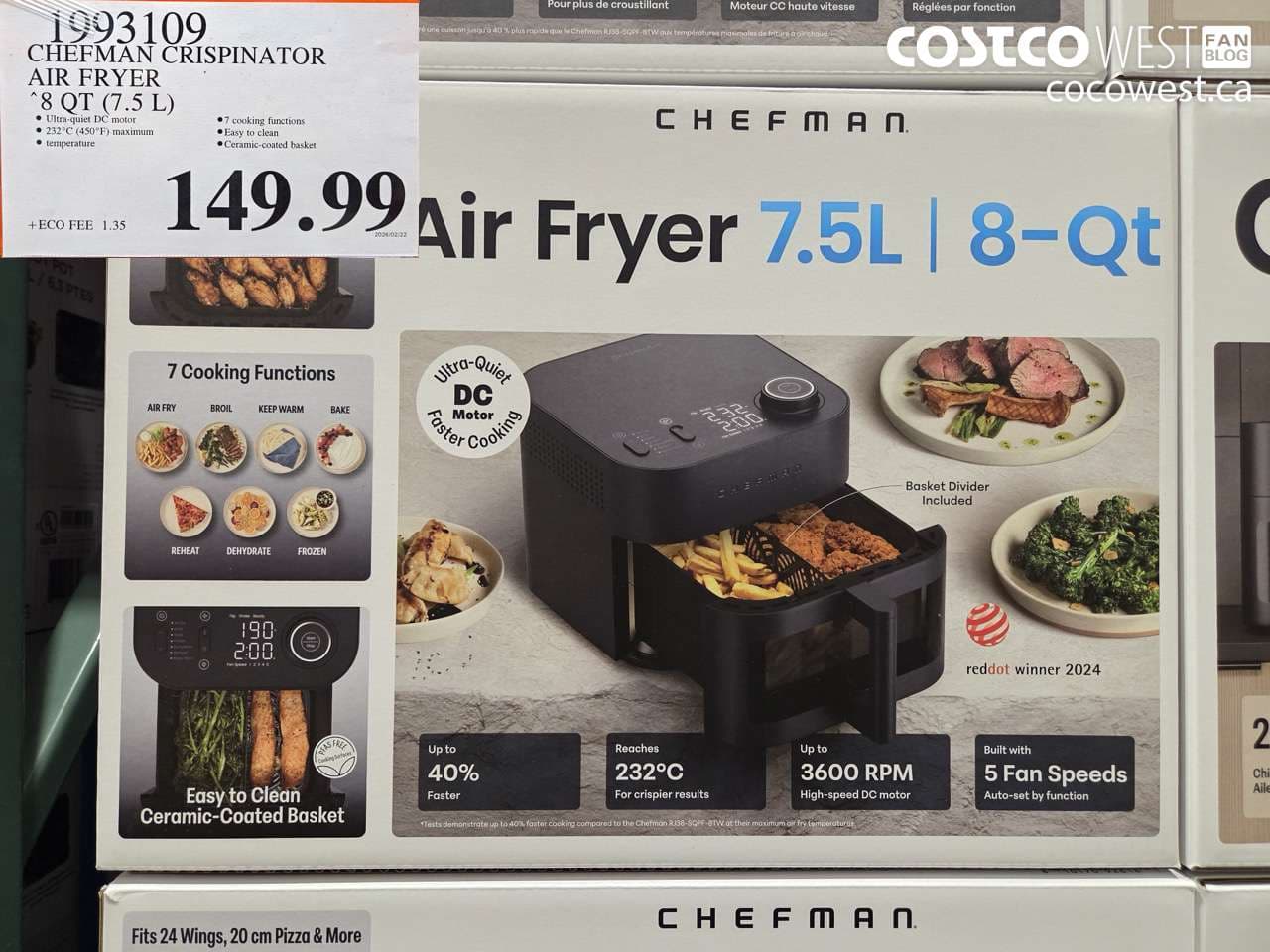 chefman crispinator air fryer 8 qt 75 l