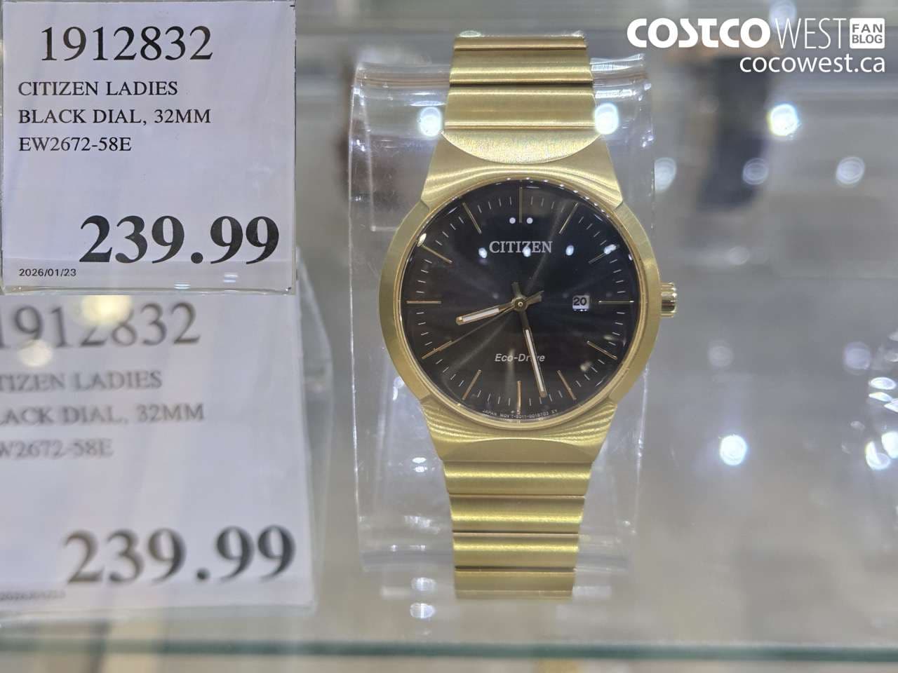 CITIZEN LADIES BLACK DIAL, 32MM EW2672-58E