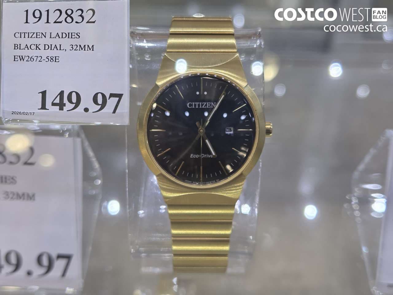 citizen ladies black dial 32mm ew267258e