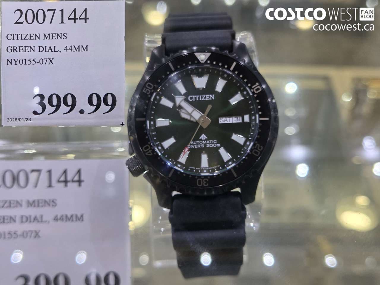 CITIZEN MENS GREEN DIAL, 44MM NY0155-07X