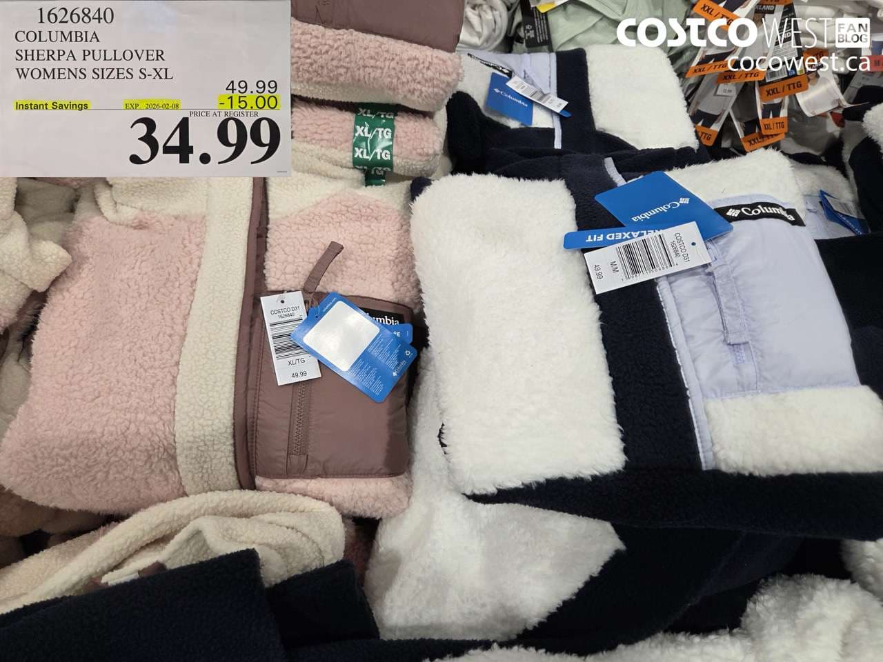 COLUMBIA SHERPA PULLOVER WOMENS SIZES S-XL