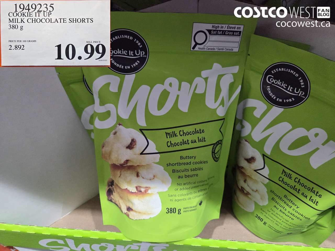 COOKIE IT UP MILK CHOCOLATE SHORTS 380 g