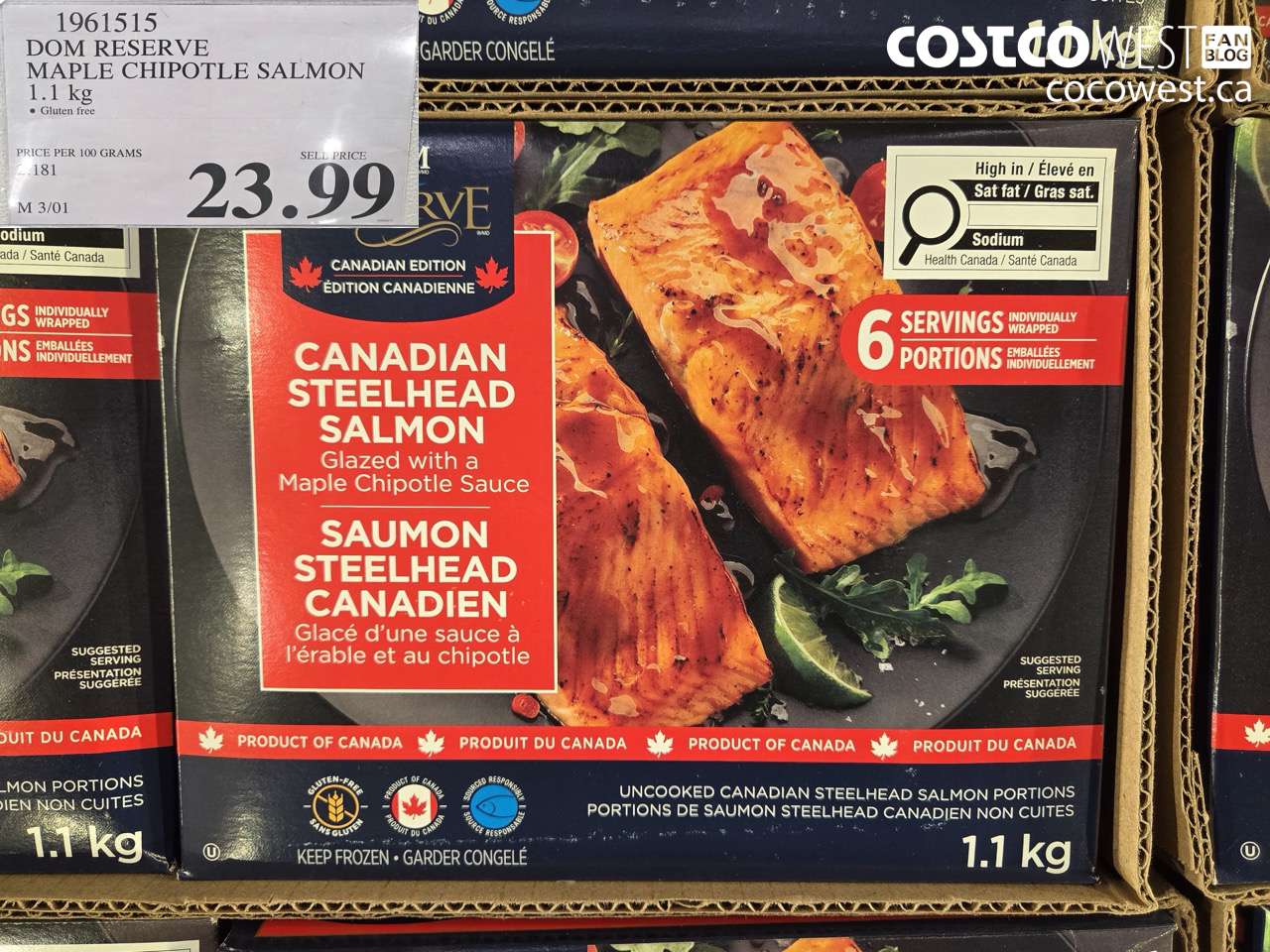 DOM RESERVE MAPLE CHIPOTLE SALMON 1.1 kg