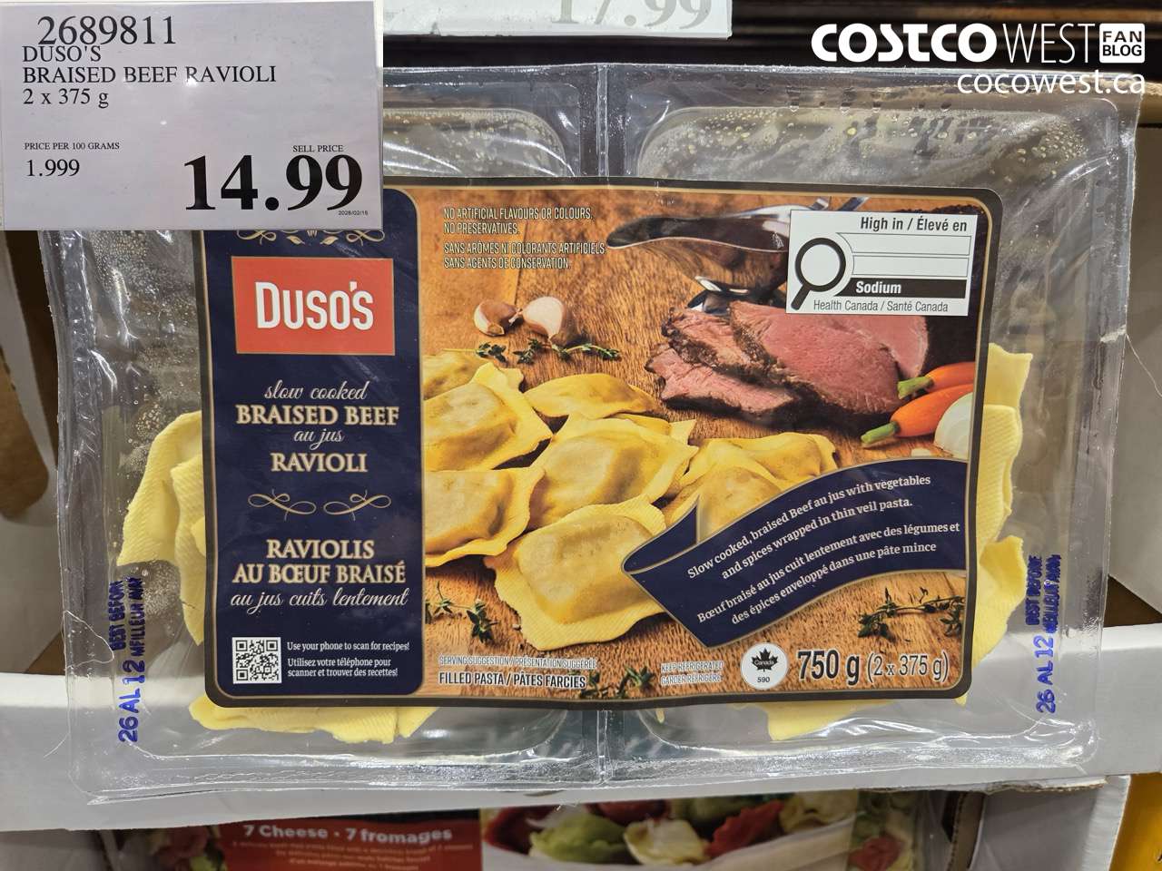 DUSO’S BRAISED BEEF RAVIOLI 2 X 385G