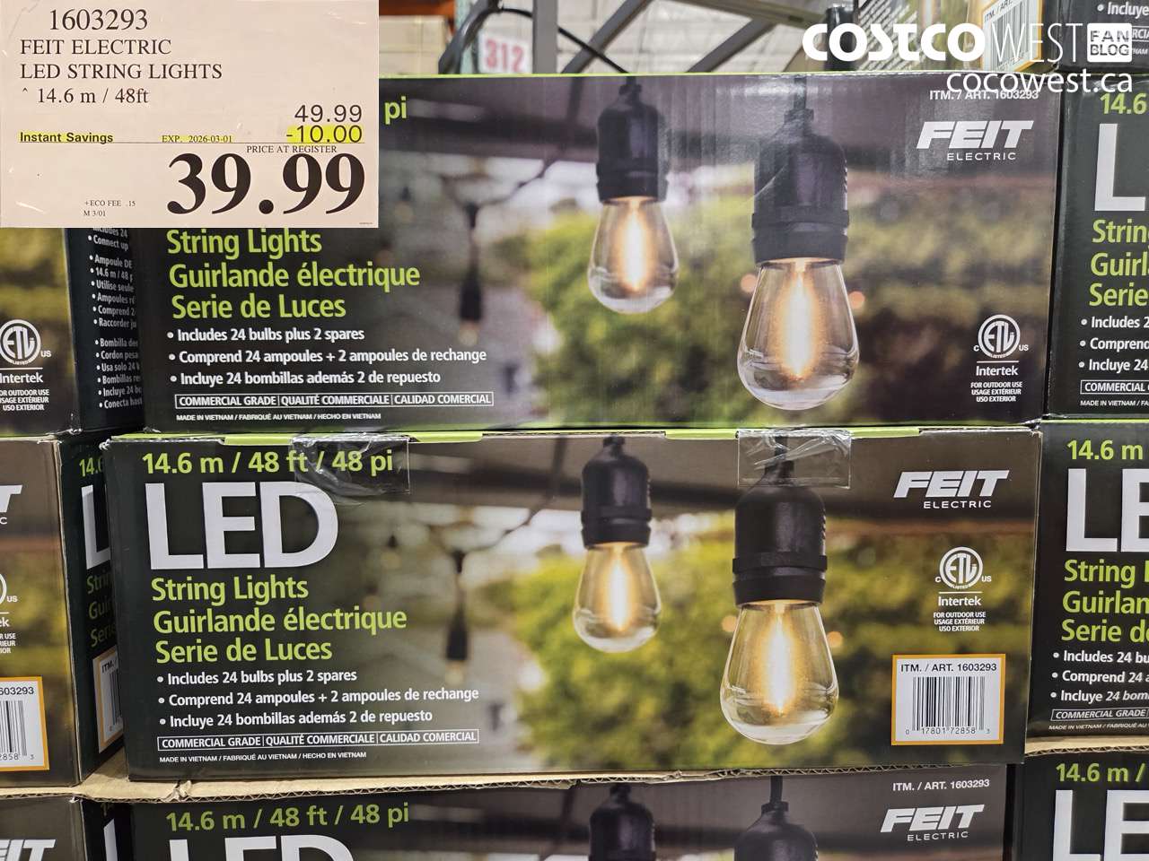 feit electric led string lights 146m48ft