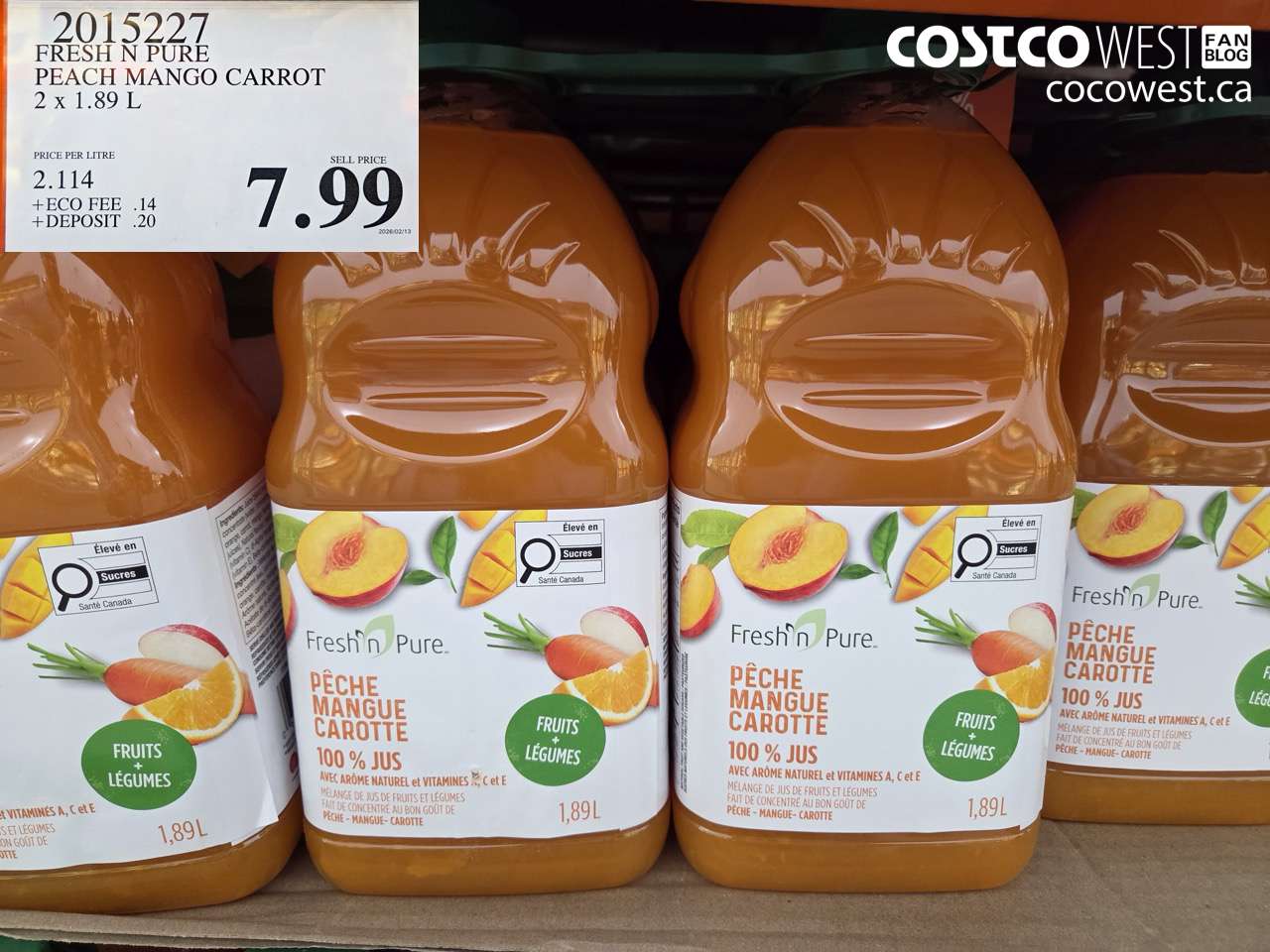 FRESH N PURE PEACH MANGO CARROT 2 x 1.89 L