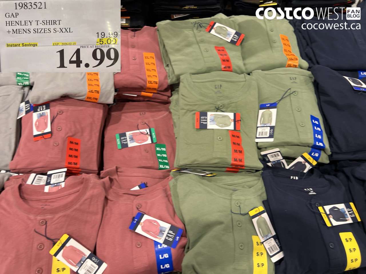 GAP HENLEY T-SHIRT + MENS SIZES S-XXL