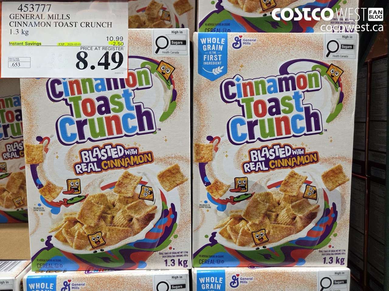 GENERAL MILLS CINNAMON TOAST CRUNCH 1.3 kg