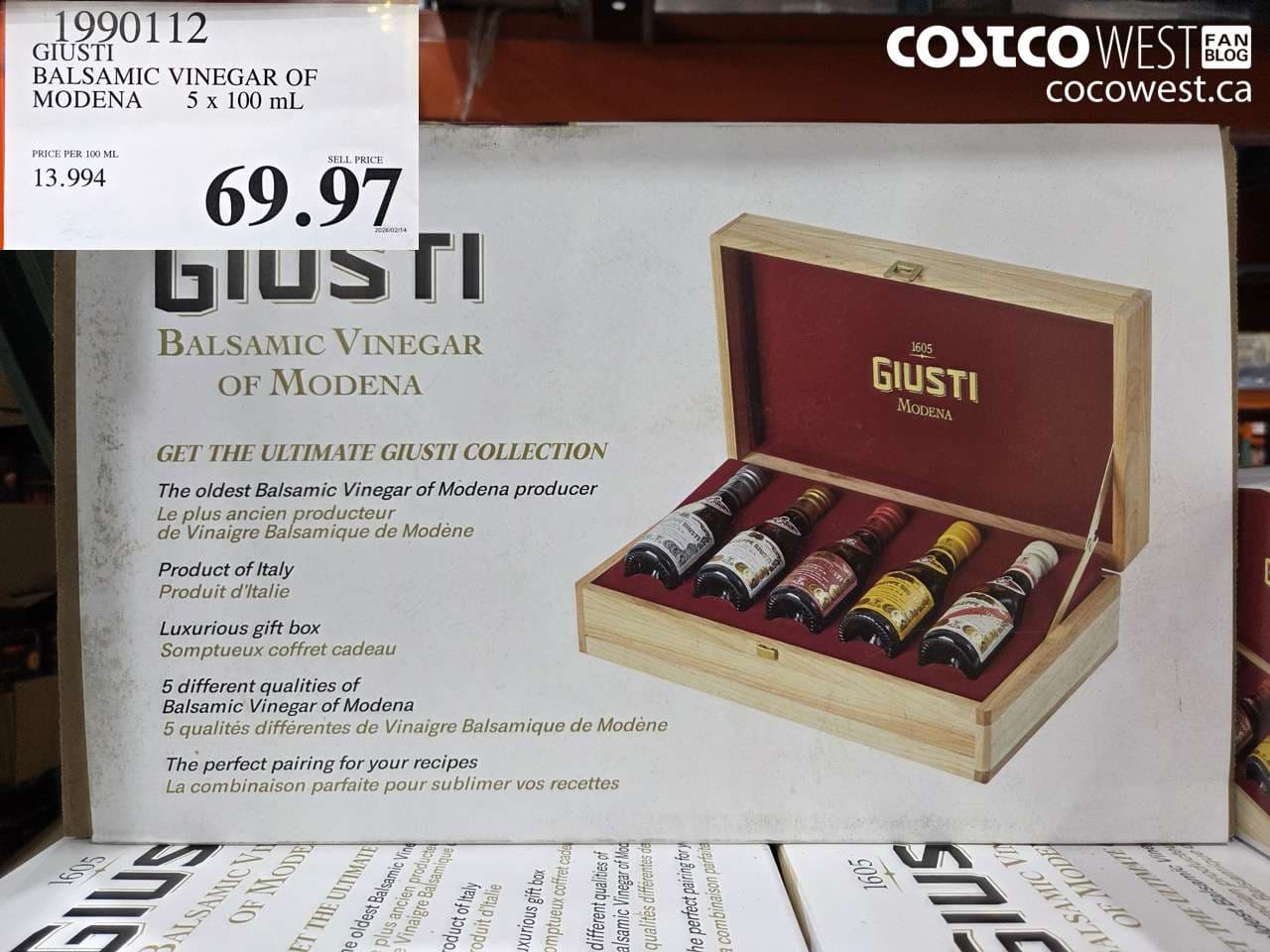 GIUSTI BALSAMIC VINEGAR OF MODENA 5 x 100 mL