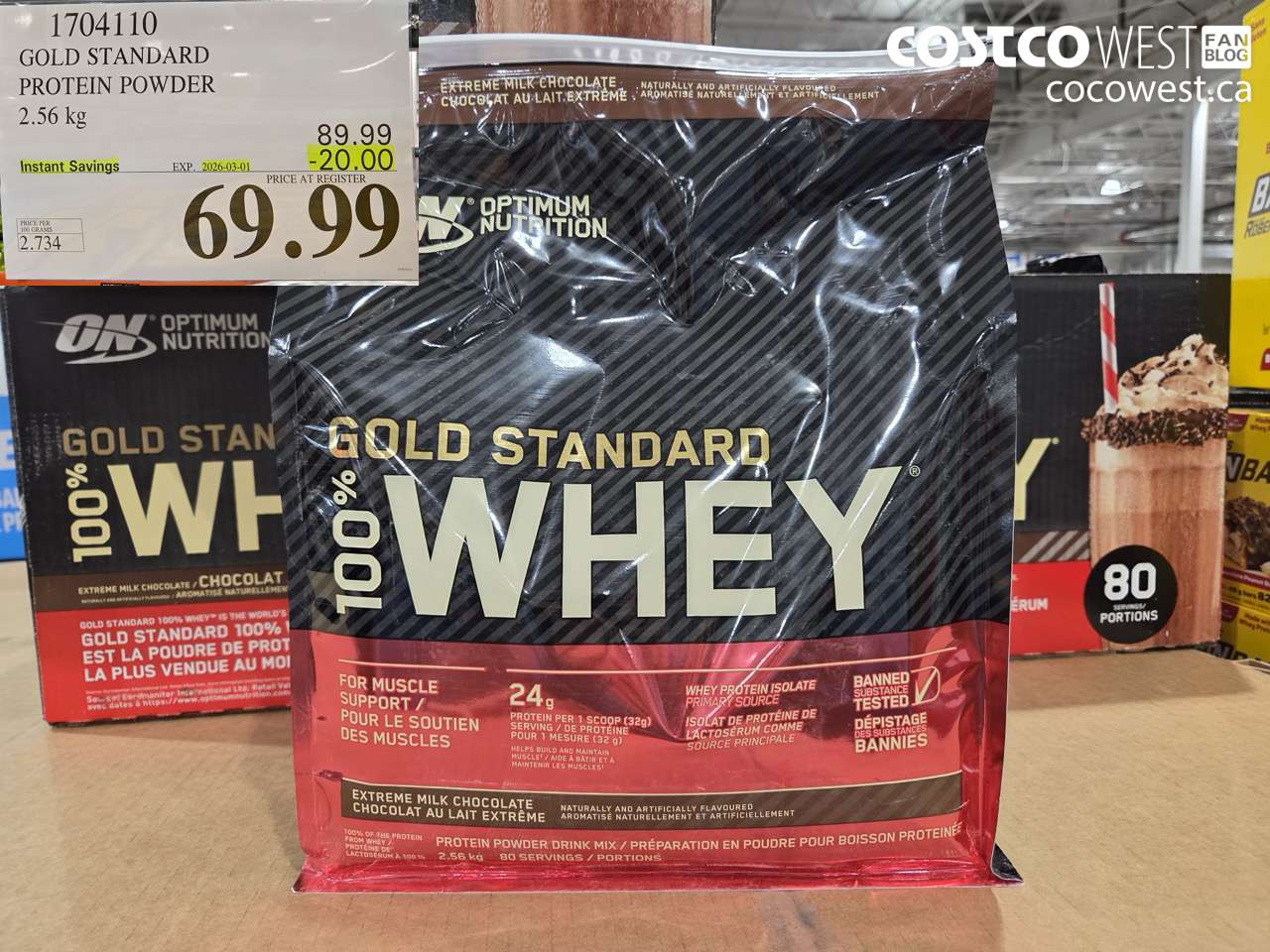 GOLD STANDARD PROTEIN POWDER 2.56 KG