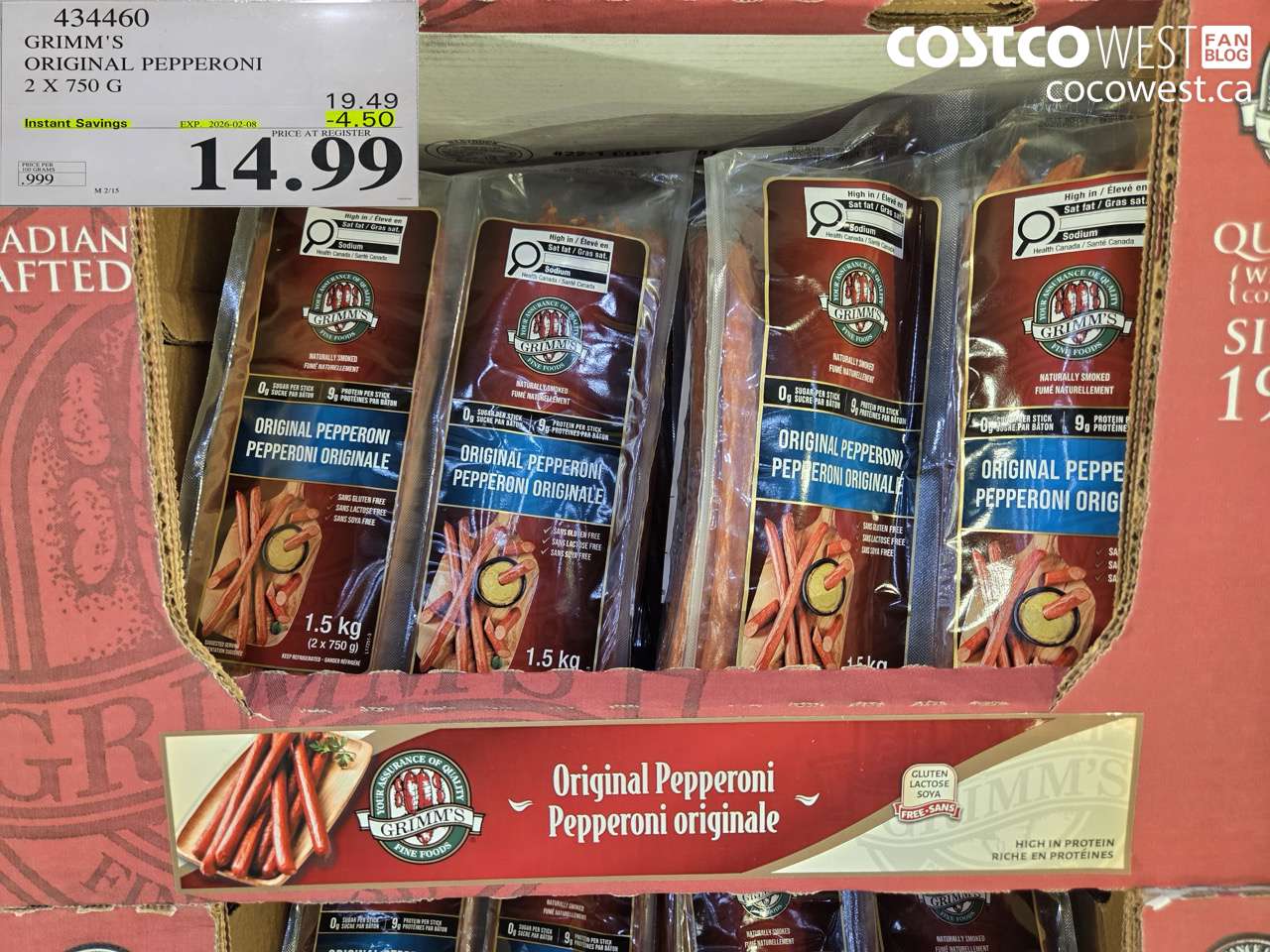 GRIMM’S NATURAL FRESH PEPPERONI 2 x 750 g