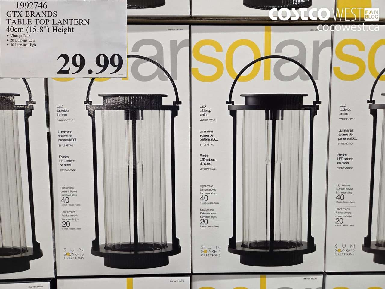 gtx brands table top lantern 40cm 158 height