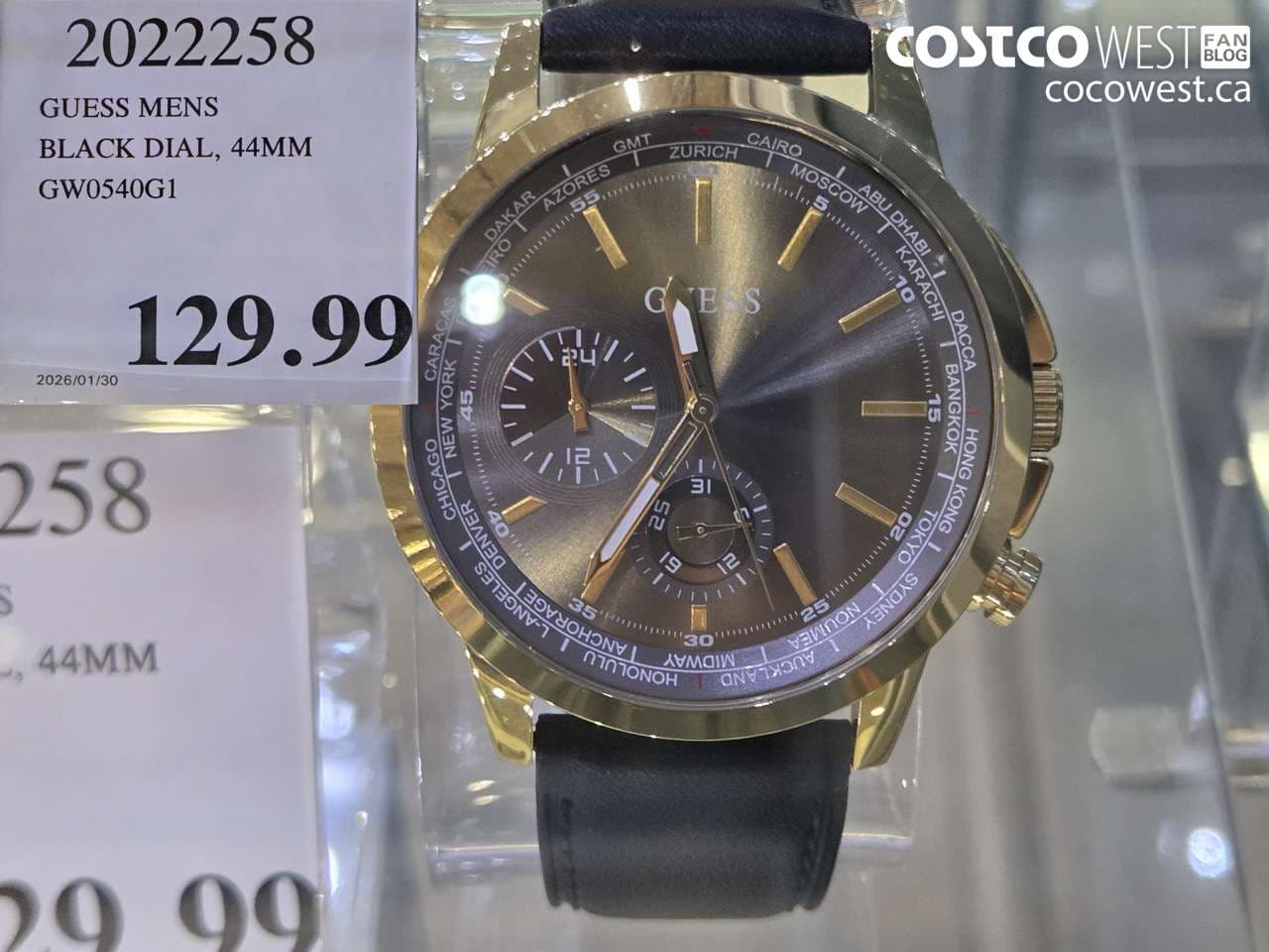 GUESS MENS BLACK DIAL, 44MM GW0540G1