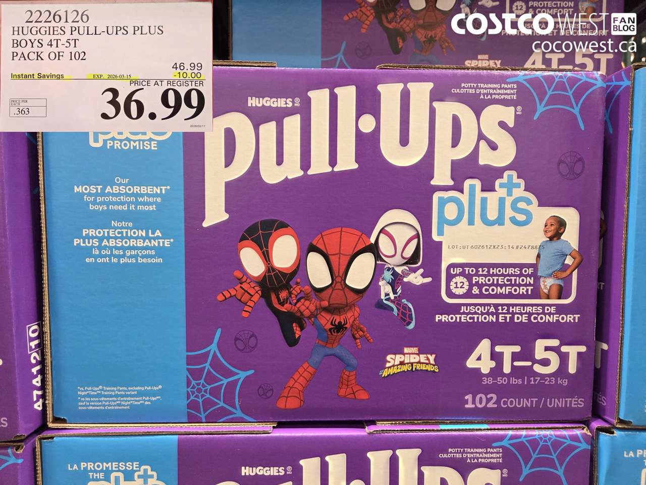 HUGGIES PULL-UPS PLUS BOYS 4T-5T PACK OF 102