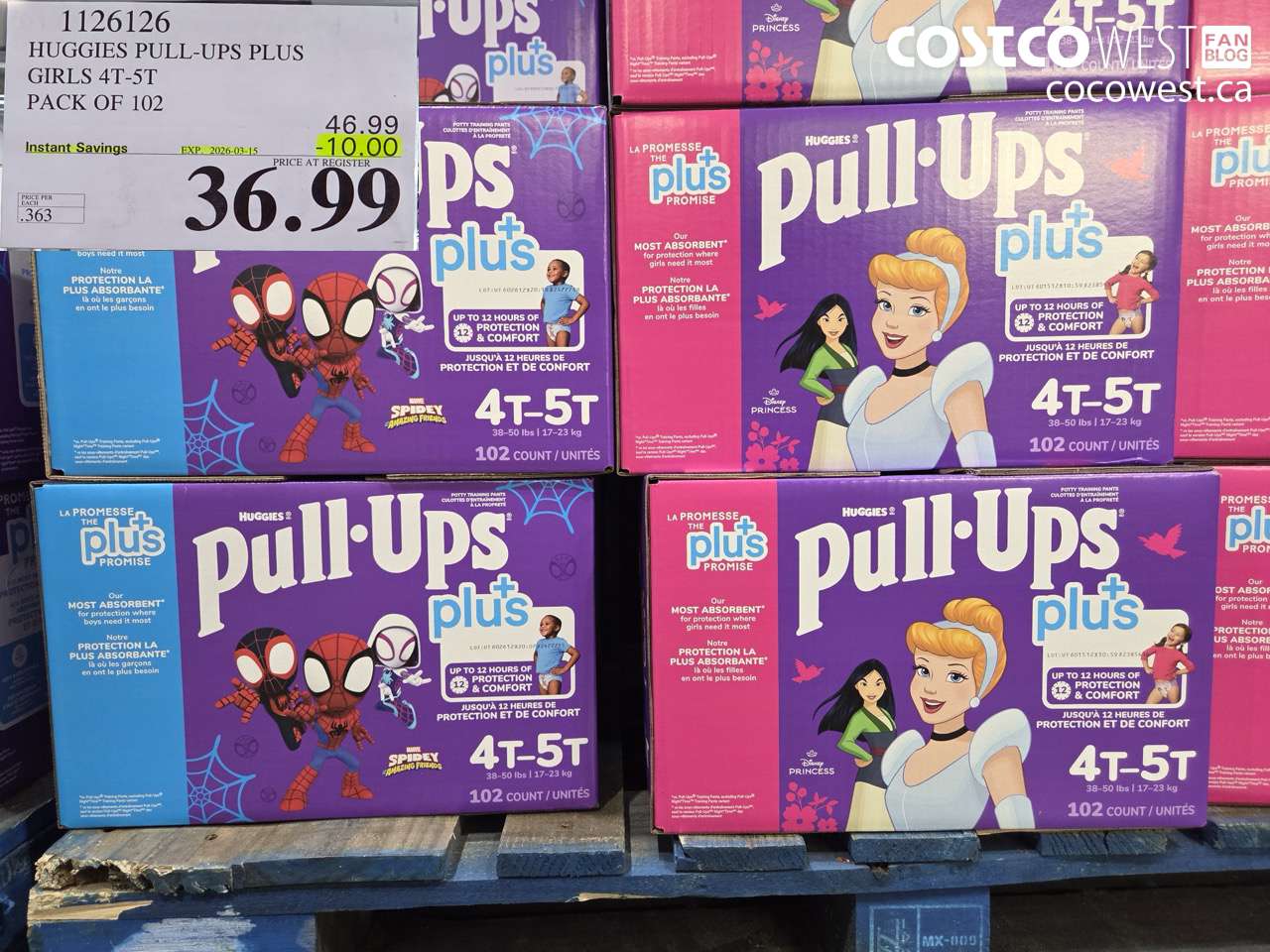 HUGGIES PULL-UPS PLUS GIRLS 4T-5T PACK OF 102