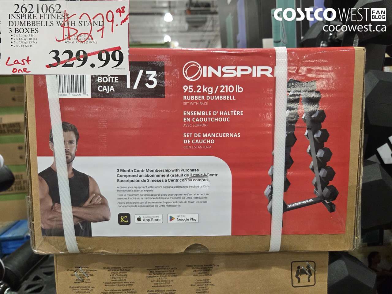 inspire fitness dumbbells with stand 3 boxes