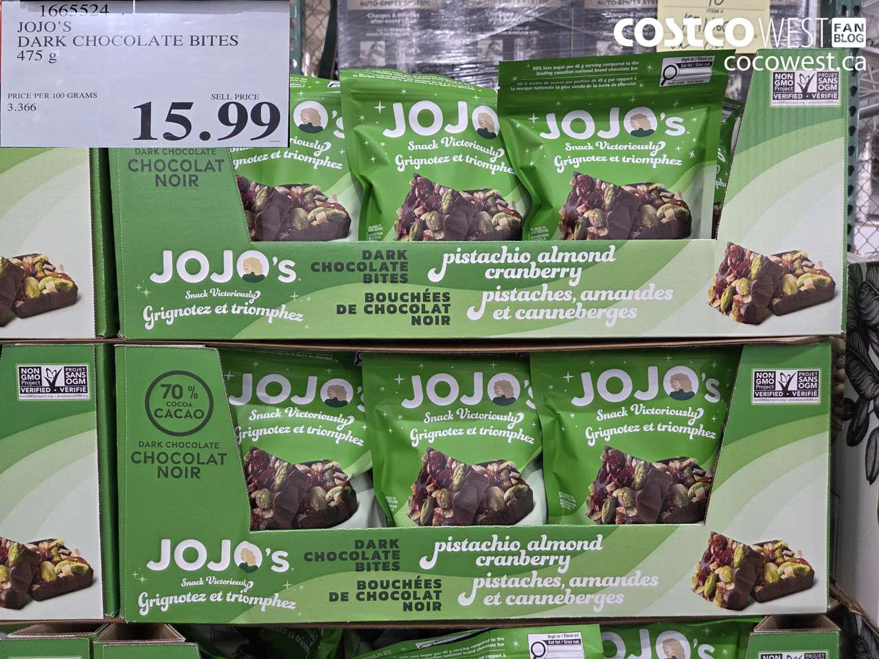 JOJO’S DARK CHOCOLATE BITES 475G