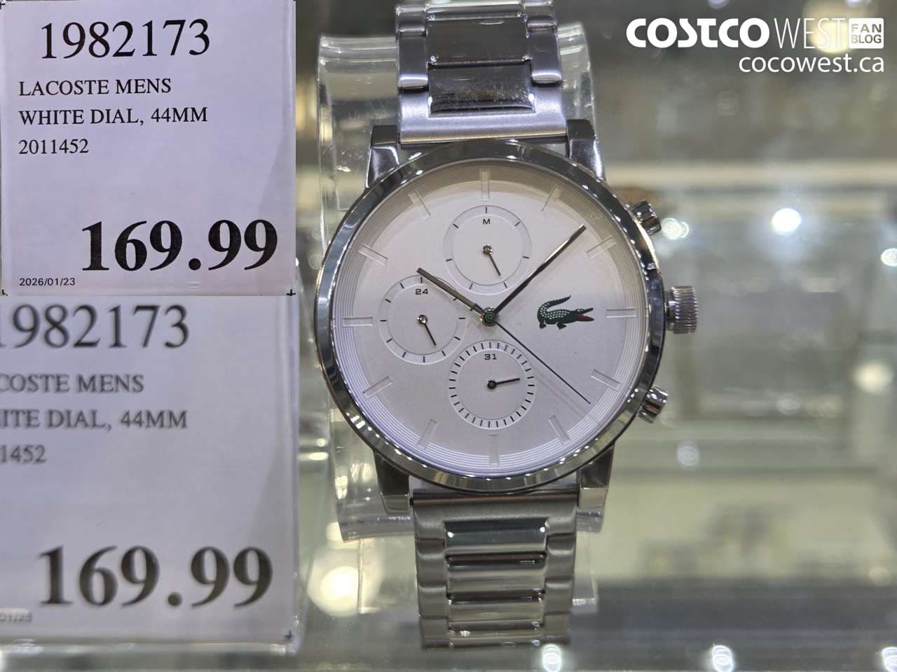 LACOSTE MENS WHITE DIAL, 44MM 2011452