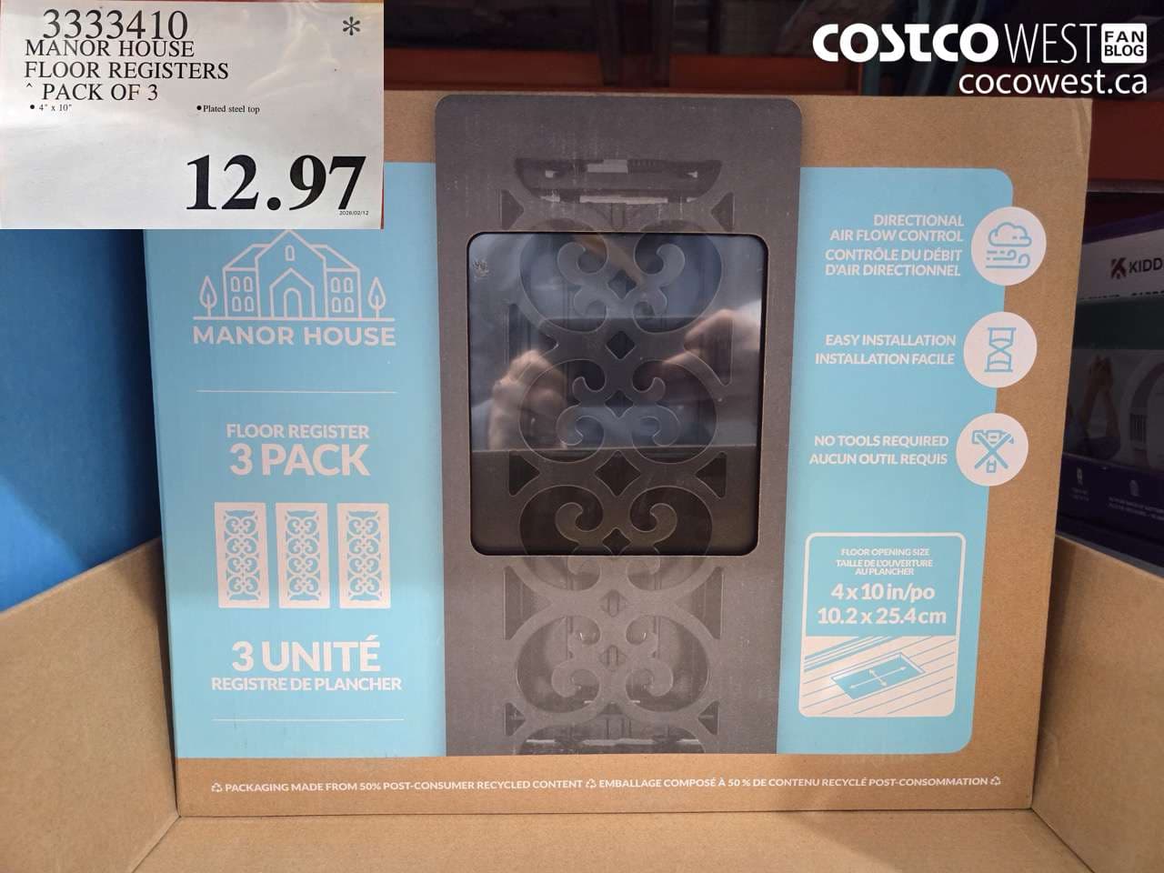 manor house floor registers pack of 3