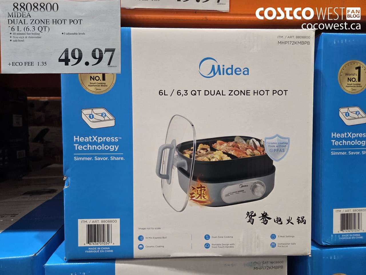 midea dual zone hot pot 6 l 63 qt