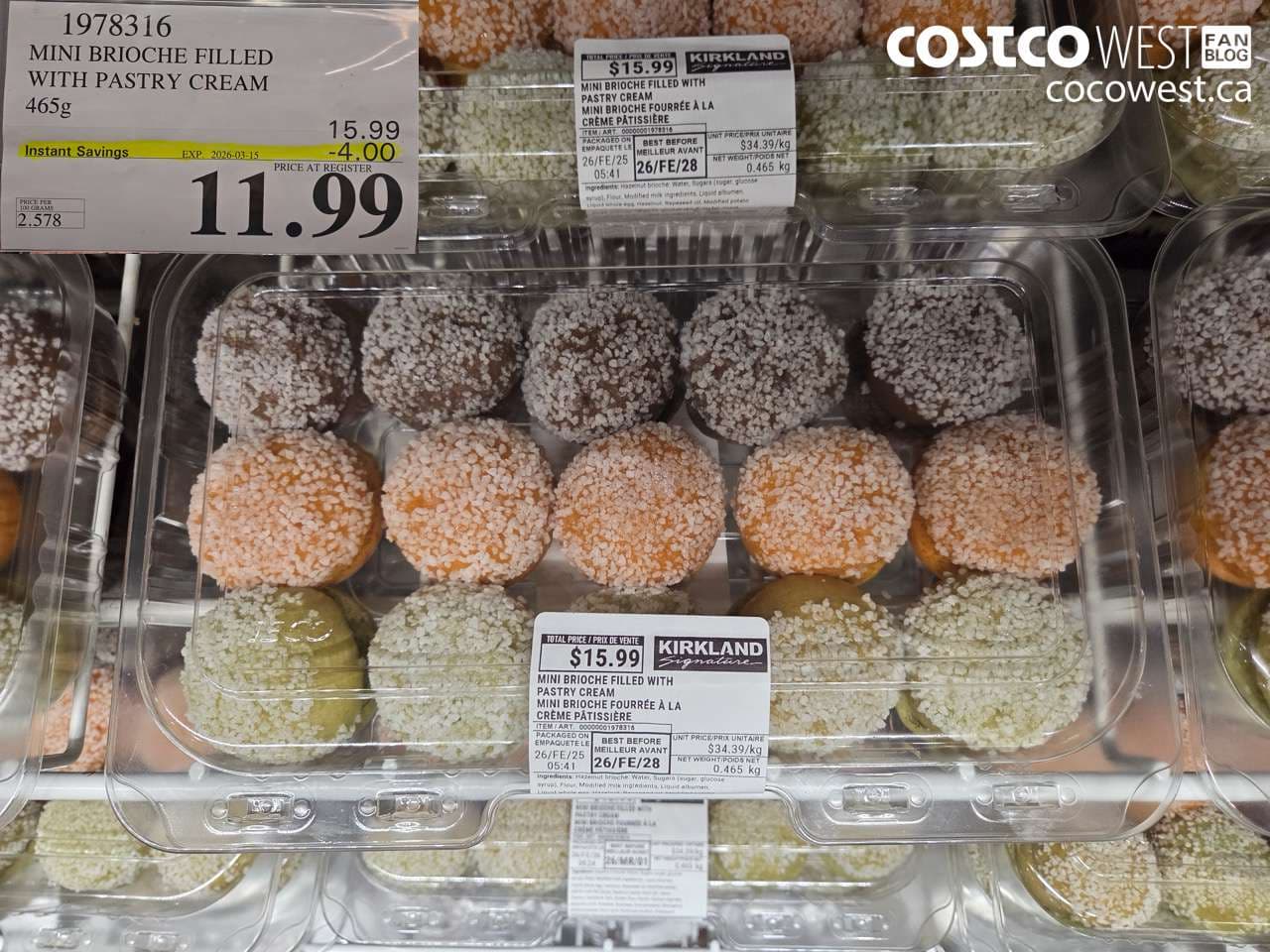 mini brioche filled with pastry cream 465g