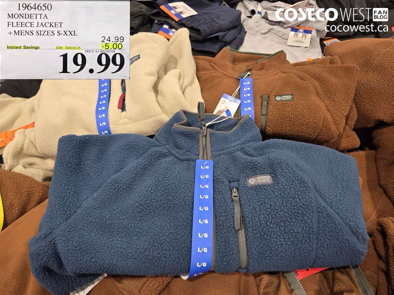 MONDETTA FLEECE JACKET + MENS SIZES S-XXL