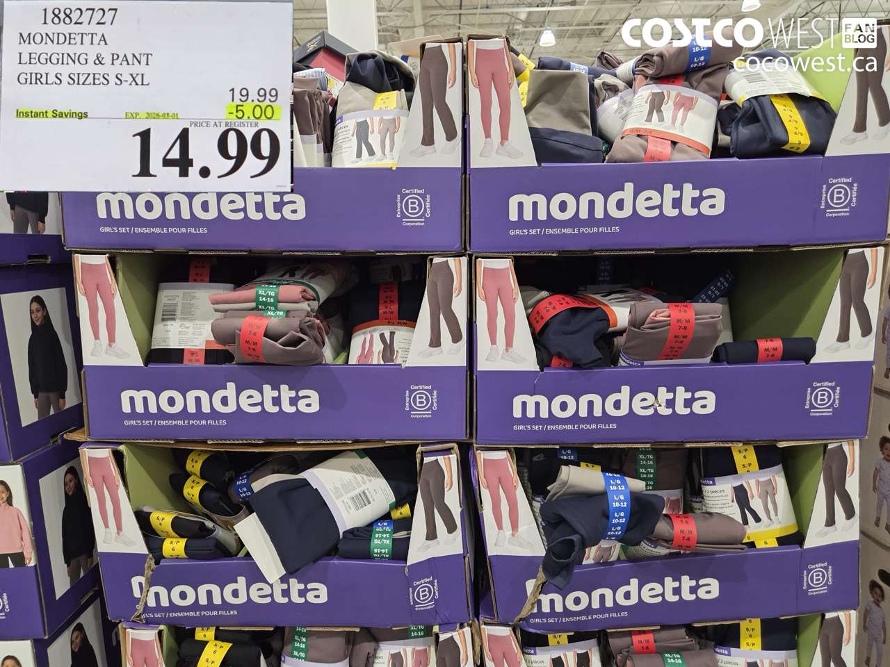 mondetta legging  pant girls sizes sxl