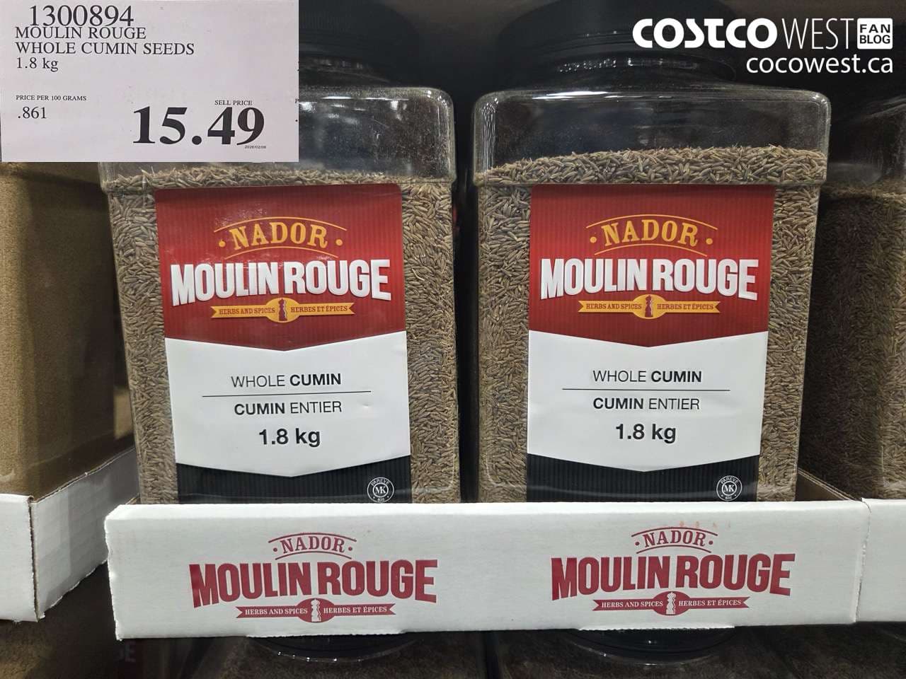 MOULIN ROUGE WHOLE CUMIN SEEDS 1.8 kg