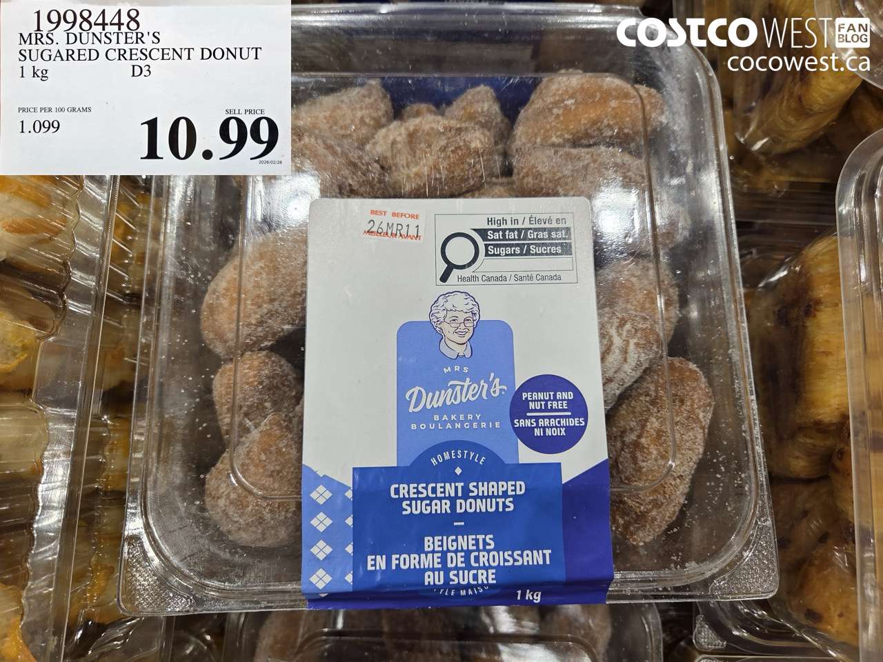 mrs dunsters sugared crescent donut 1kg