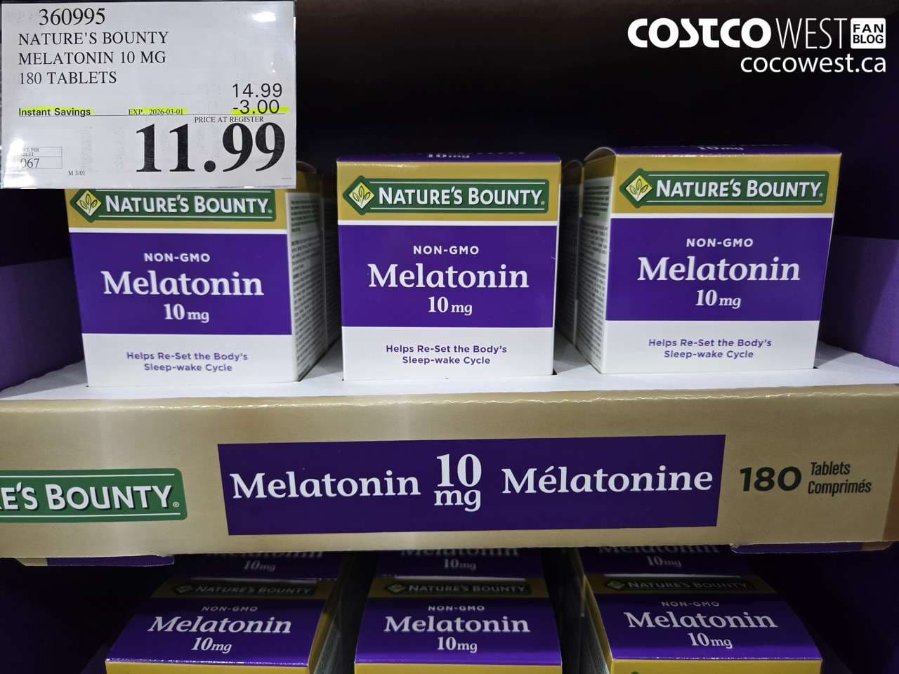 NATURE’S BOUNTY MELATONIN 10 MG 180 TABLETS