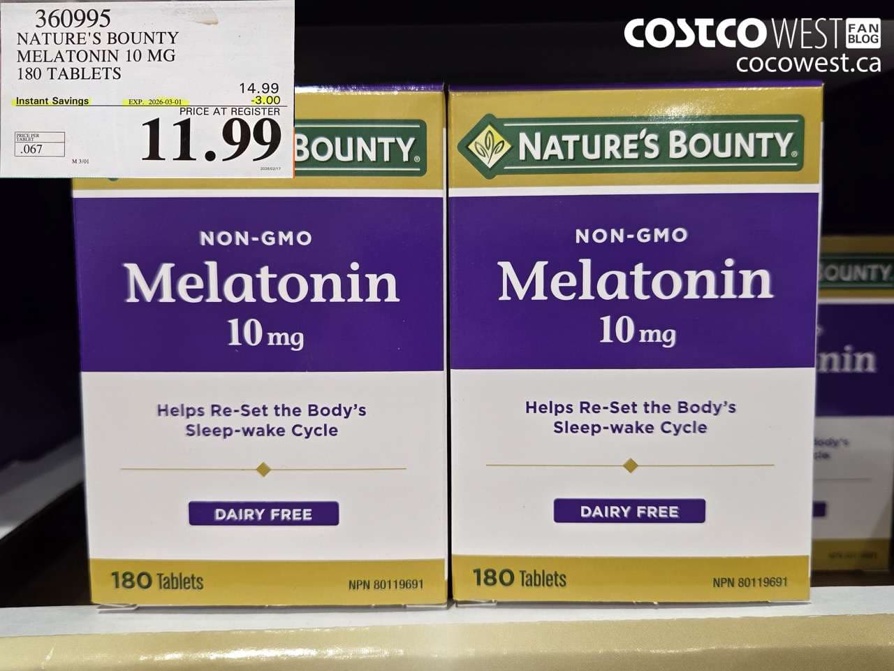 natures bounty melatonin 10 mg 180 tablets