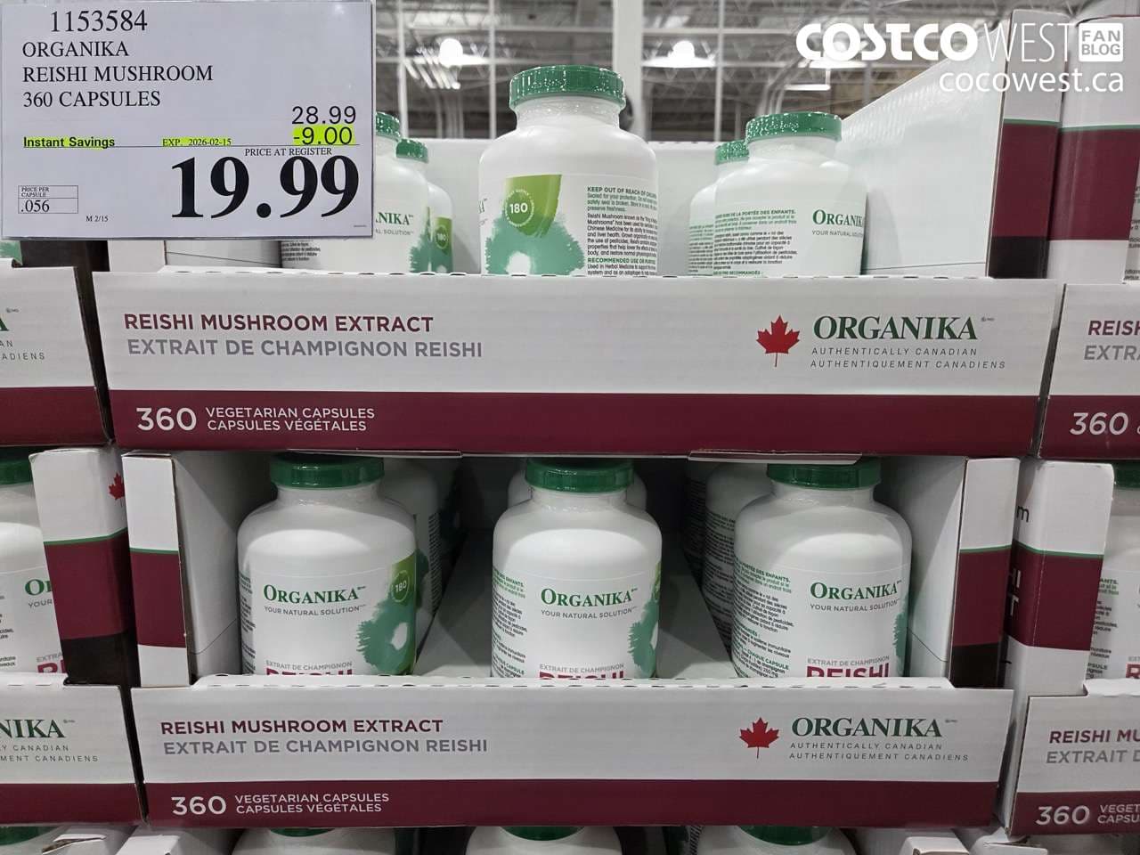 ORGANIKA REISHI MUSHROOM 360 CAPSULES