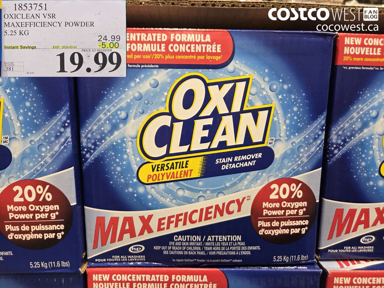 oxiclean vsr maxefficiency powder 525 kg