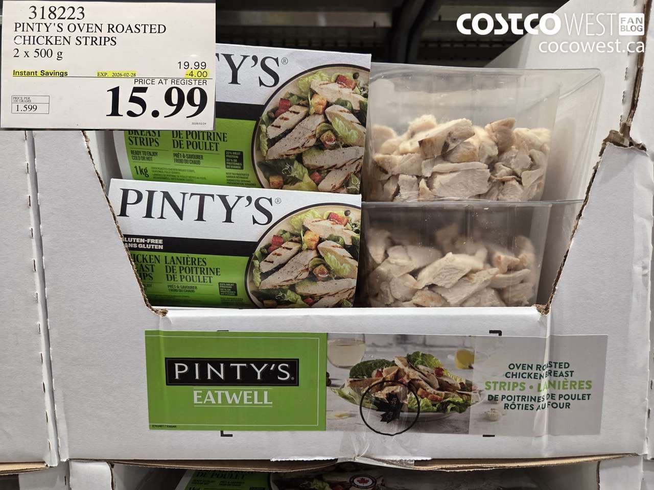 pintys oven roasted chicken strips 2 x 500 g