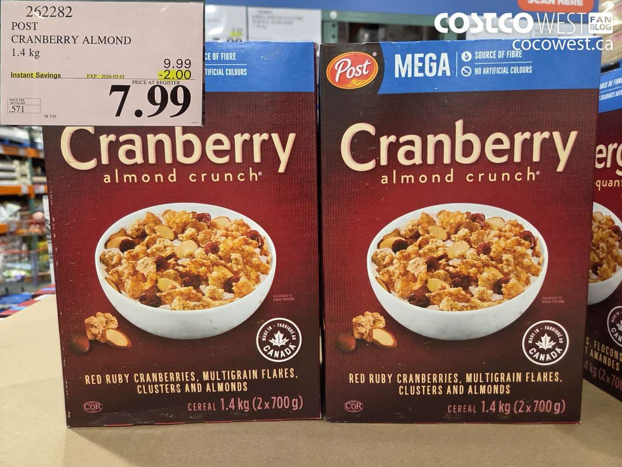 post cranberry almond 14 kg